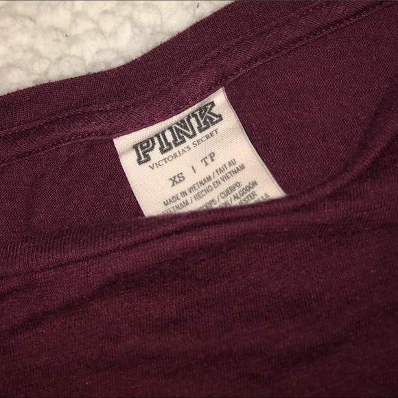 PINK victoria’s secret long sleeve maroon t-shirt - Picture 2 of 3